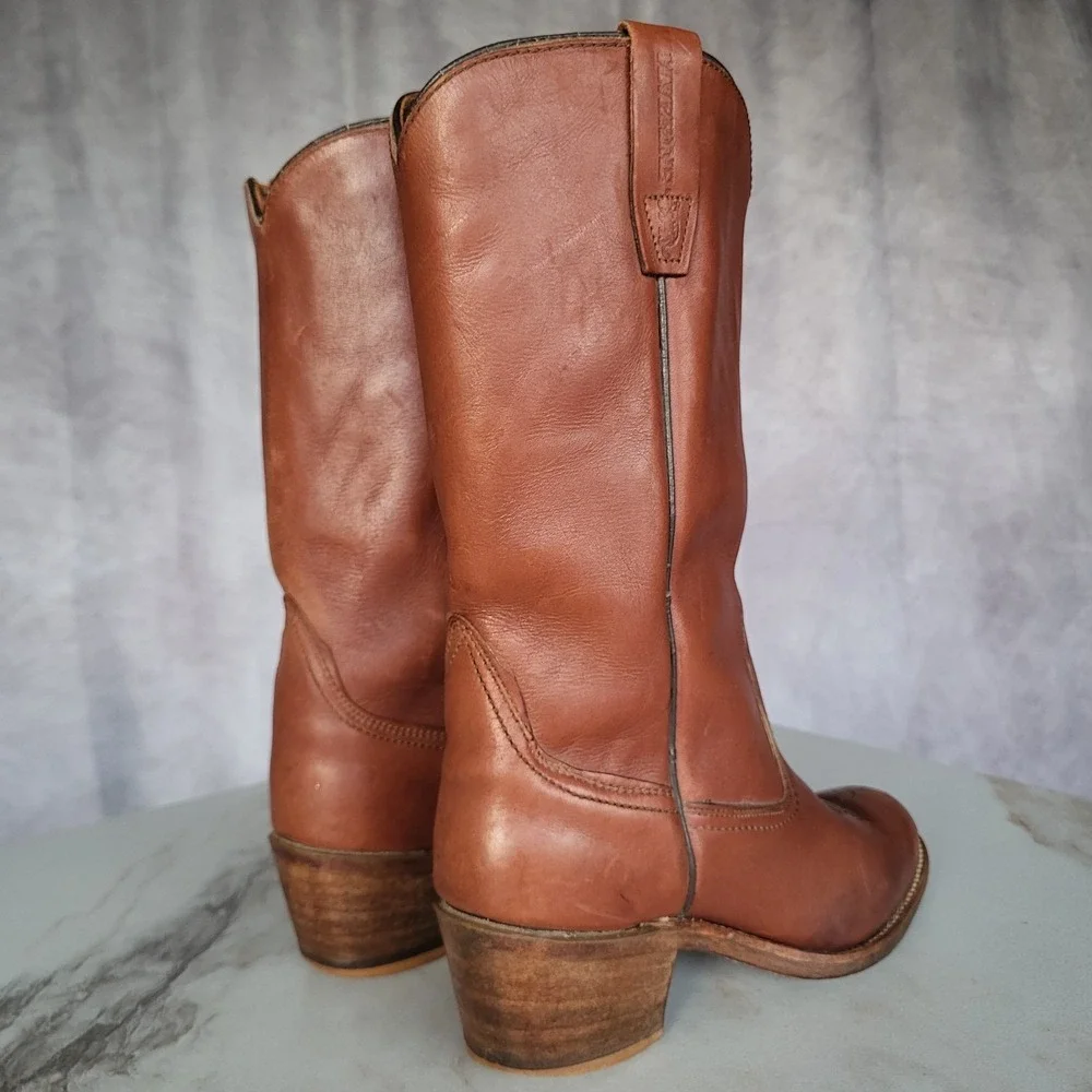 Size 6 M Vintage Wolverine Block Heel Western Boots Women's Tall